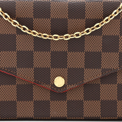 Louis Vuitton Damier Ebene Pochette Felicie Chain Wallet 11 of 13