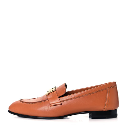 Hermes Goatskin Womens Paris Loafers 36 Marron Glaise 1 of 10