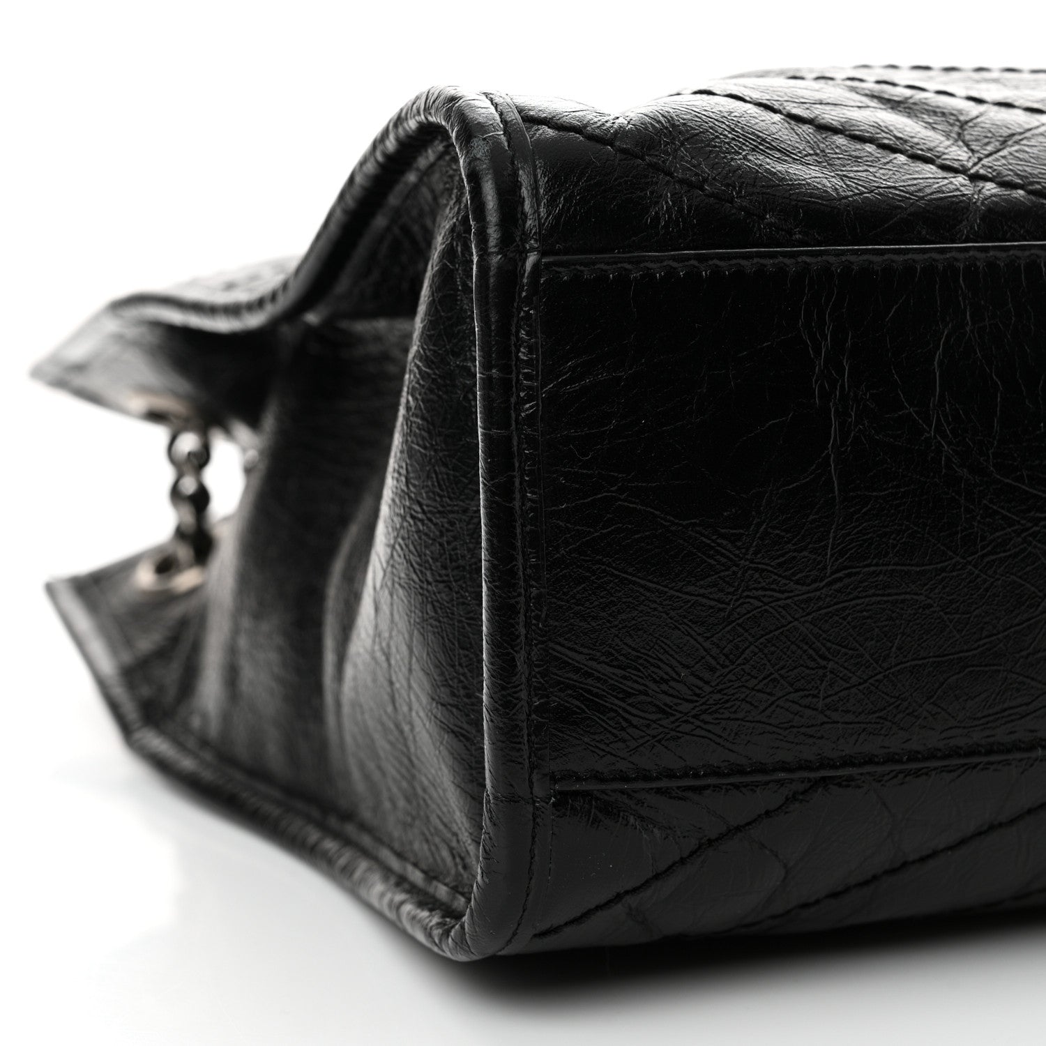 Saint Laurent Crinkled Calfskin Matelasse Monogram Medium Niki Shopper Tote Black 9 of 12