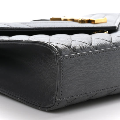 Saint Laurent Grain De Poudre Textured Mixed Matelasse Medium Triquilt Monogram Satchel Earth 7 of 8
