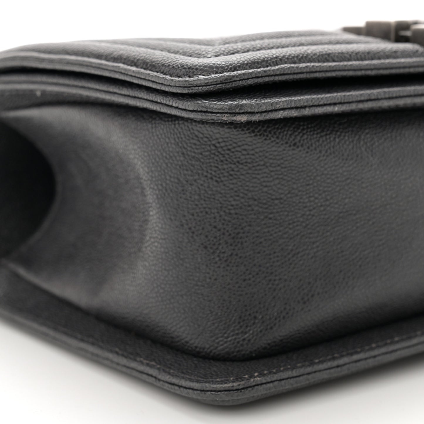 Caviar Quilted Small Boy Flap Grey
