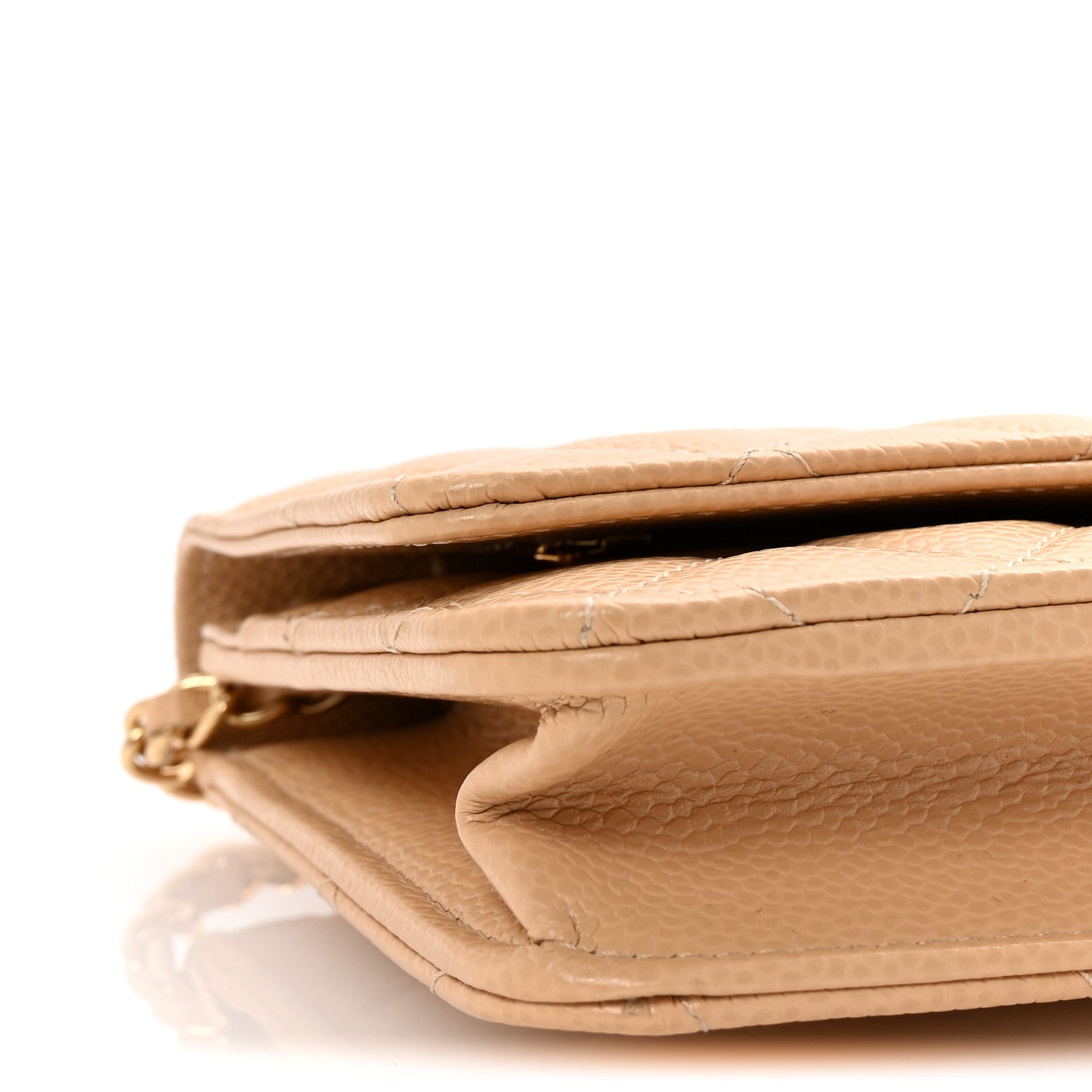 Chanel Caviar Quilted Wallet on Chain WOC Beige 10 of 11