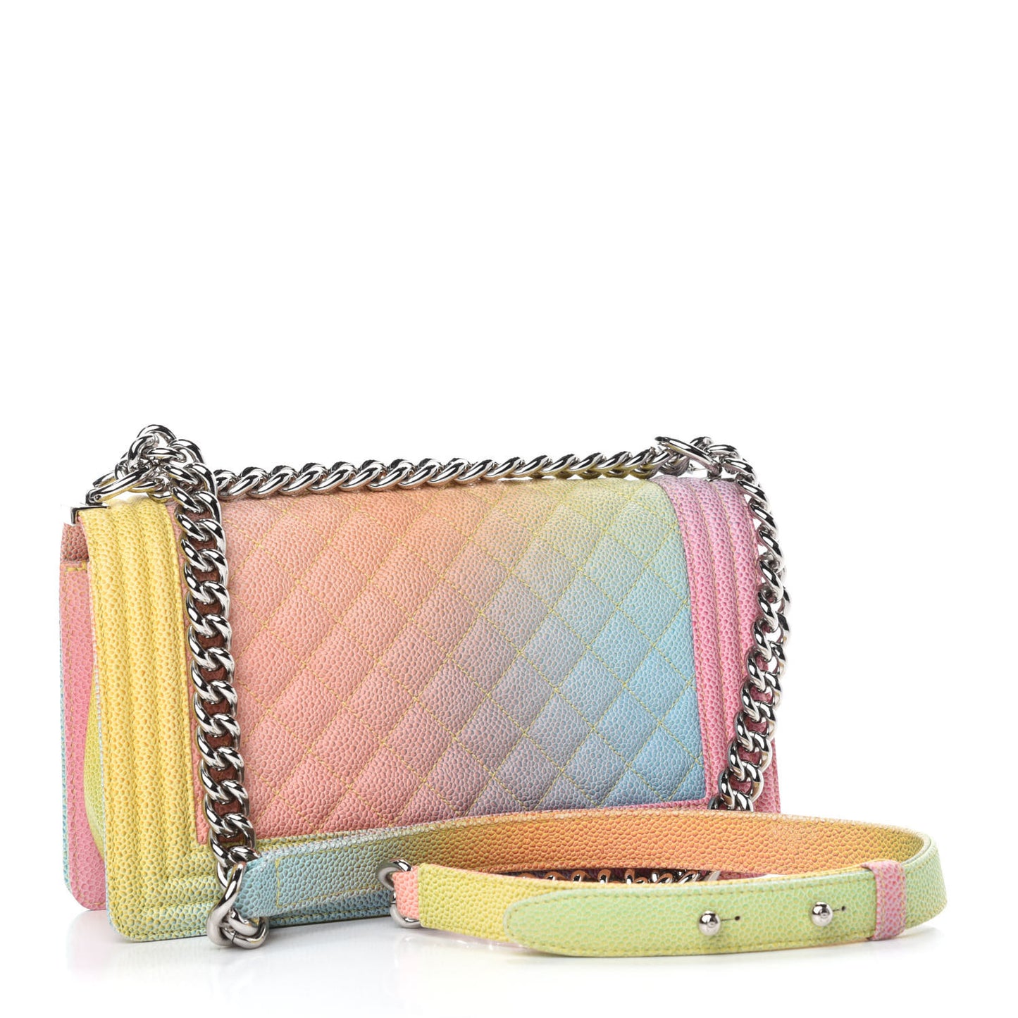 Caviar Quilted Medium Cuba Rainbow Boy Flap Multicolor
