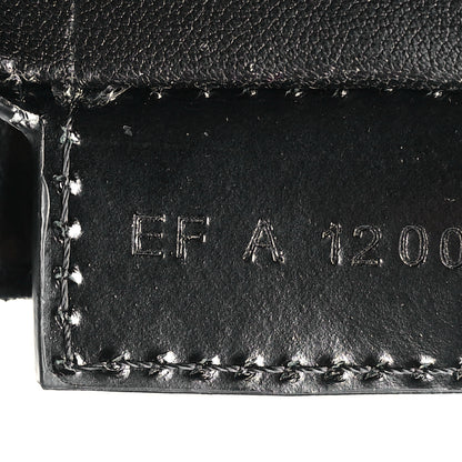 Givenchy Calfskin Crocodile Embossed Large Cut Out Shoulder Bag Black 7 of 13