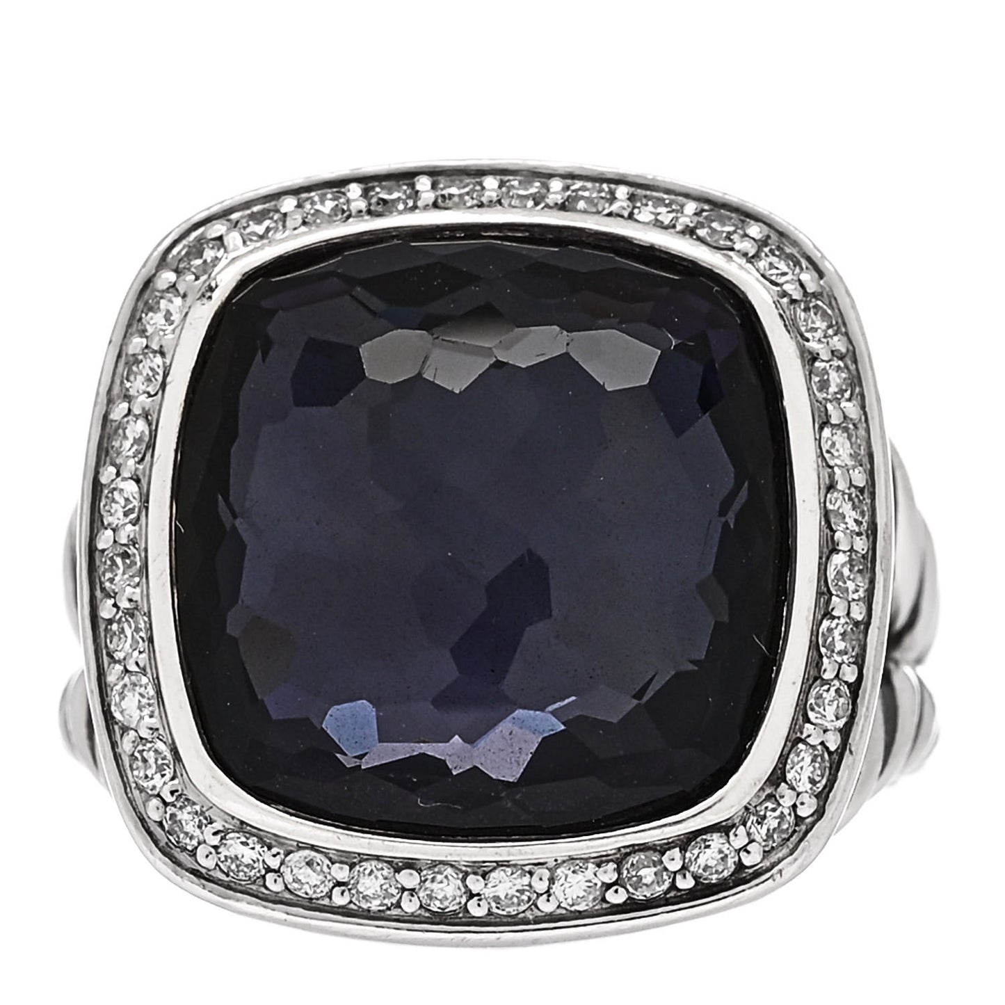 Sterling Silver Diamond Black Orchid 14mm Albion Ring 52 6