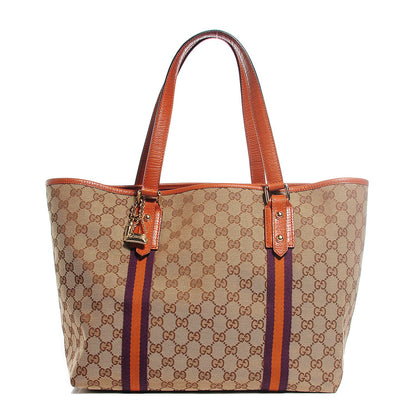 Gucci Monogram Web Large Jolicoeur Tote Orange 1 of 7