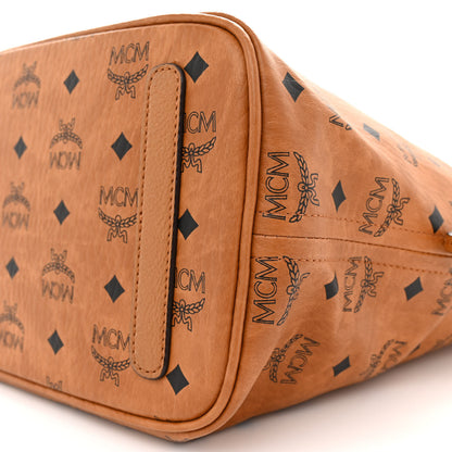 MCM Visetos Medium Liz Reversible Shopper Tote Cognac 16 of 21