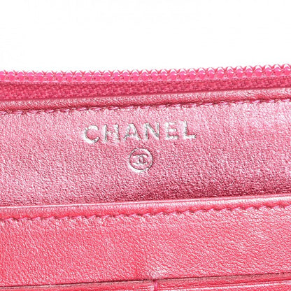 Chanel Metallic Patent Quilted Boy L-Gusset Zip Wallet Pink 6 of 8