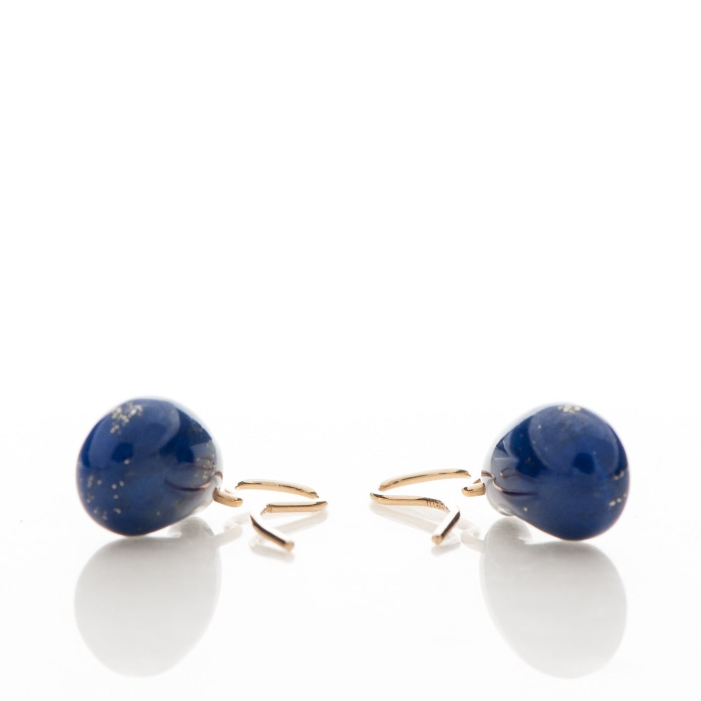 18K Yellow Gold Lapis Elsa Peretti Drop Earrings Blue