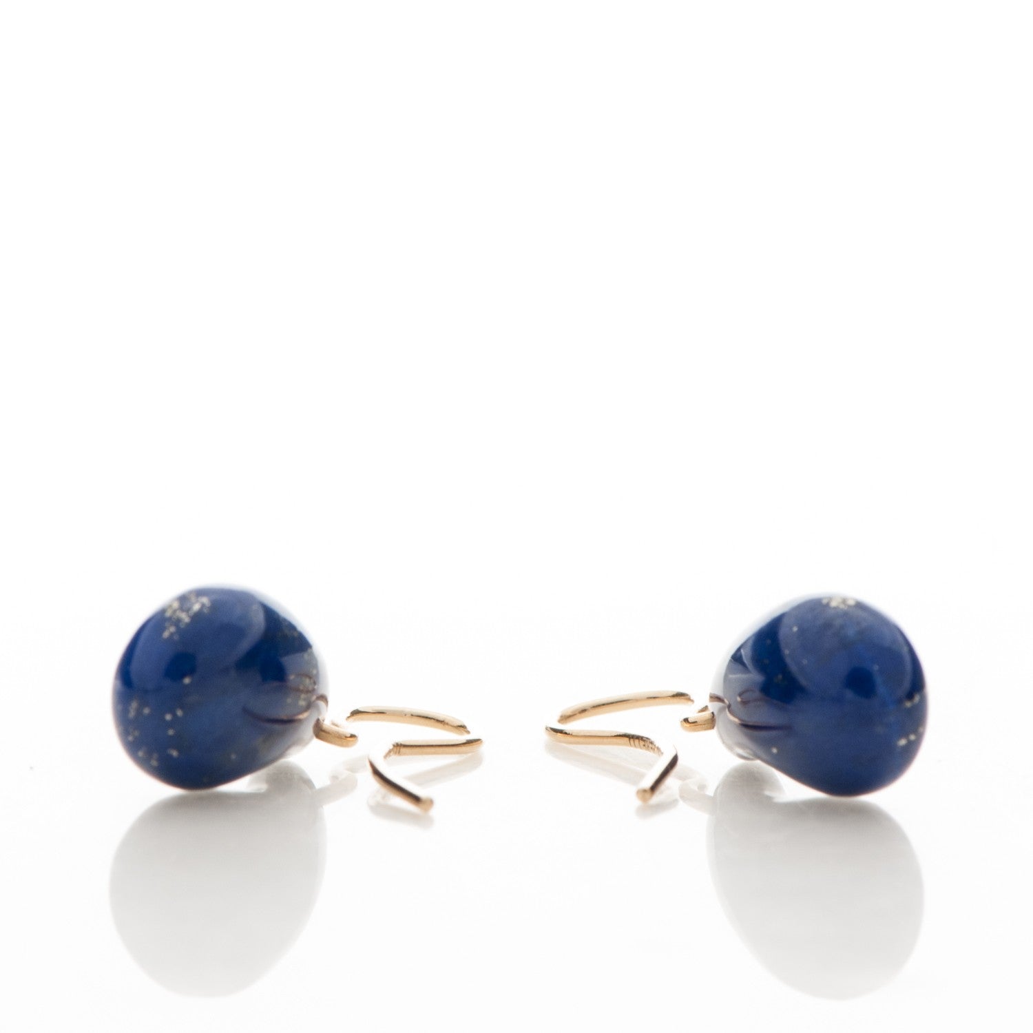 Tiffany 18K Yellow Gold Lapis Elsa Peretti Drop Earrings Blue 3 of 4