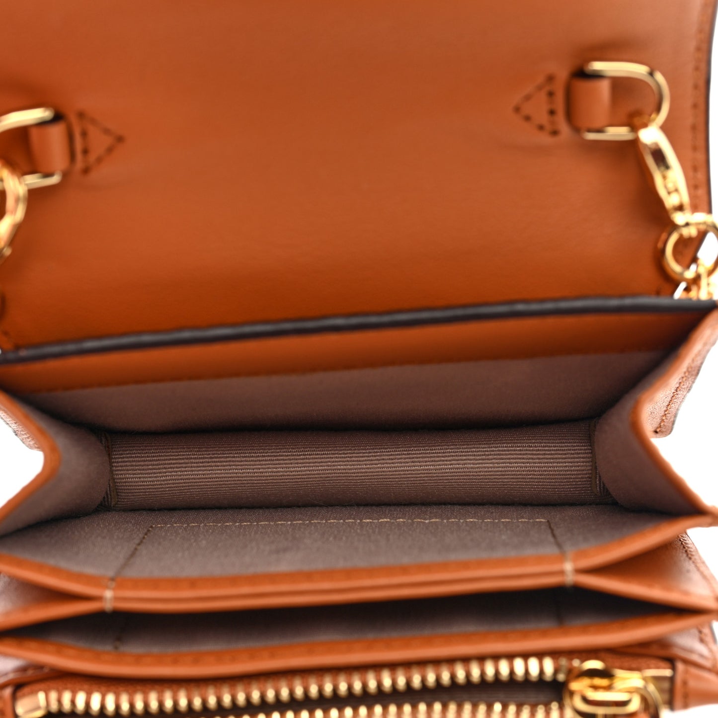 Visetos Mini Tracy Chain Shoulder Bag Cognac
