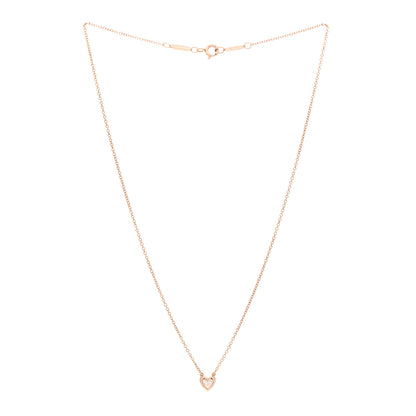 Tiffany 18K Rose Gold Diamond .17ct Elsa Peretti Diamonds by the Yard Heart Pendant Necklace 3 of 5