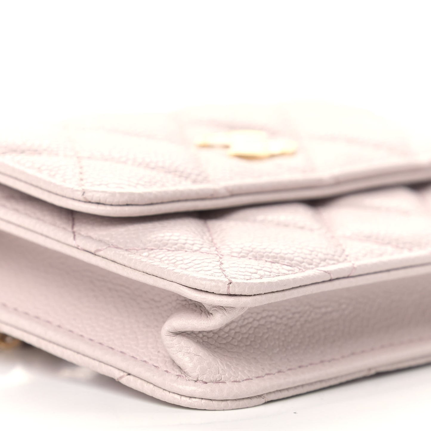 Caviar Quilted Miss Coco Clutch With Chain Light Purple