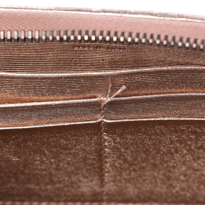 Bottega Veneta Metallic Grosgrain Intrecciato Zip Around Wallet Rose Gold 10 of 11