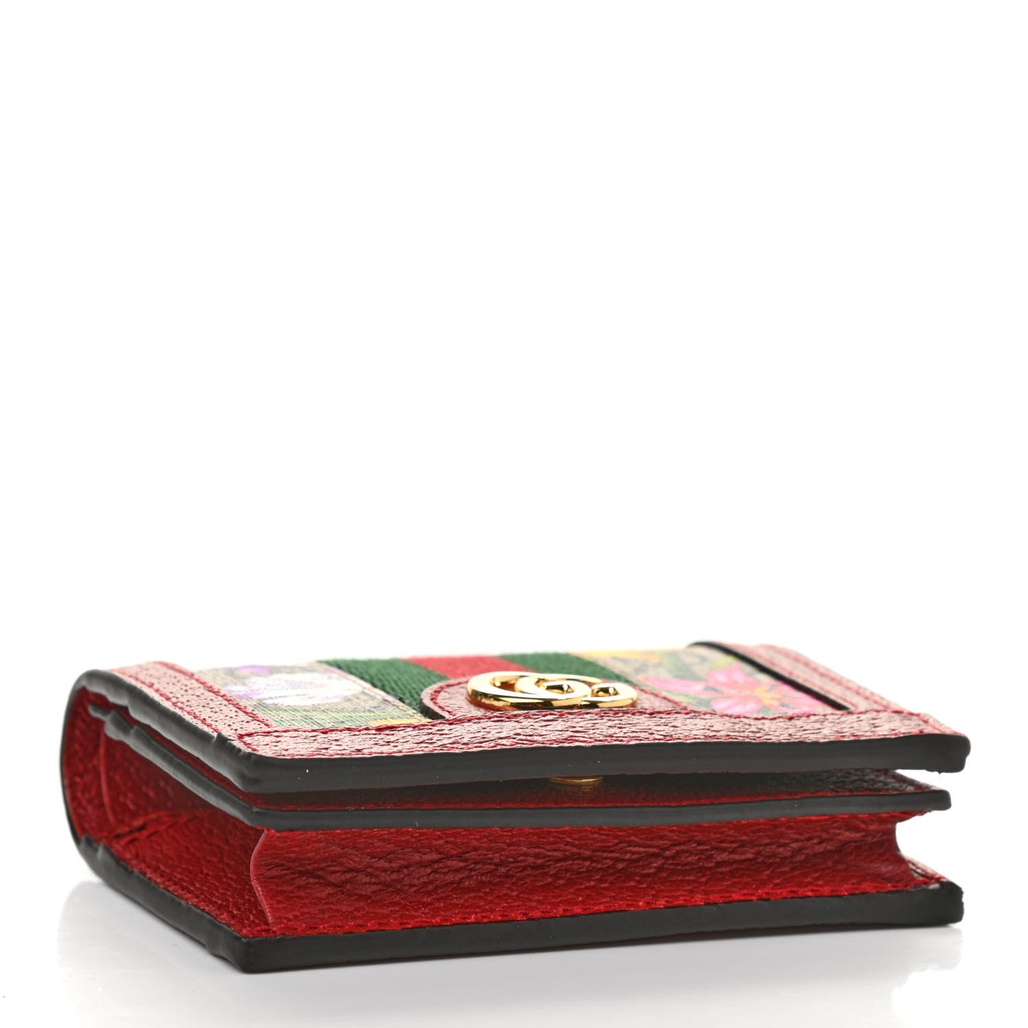 Gucci GG Supreme Monogram Flora Web Ophidia Card Case Red 4 of 7