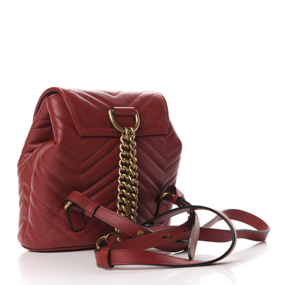 Gucci Calfskin Matelasse GG Marmont Flap Backpack Hibiscus Red 2 of 8