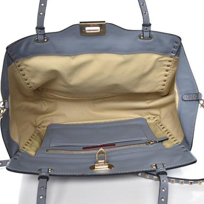 Valentino Garavani Vitello Medium Rockstud Tote London Stone 5 of 14