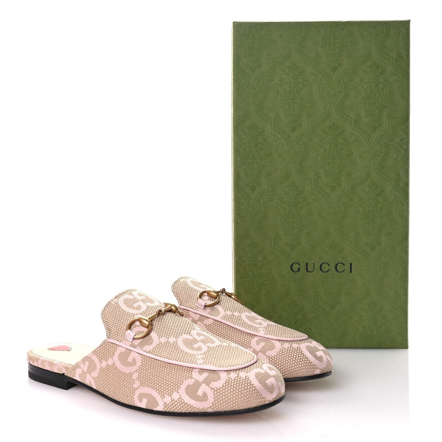 Gucci Monogram Macro GG Nappa Charlotte Womens Princetown Slippers 36 Beige Perfect Pink 9 of 9