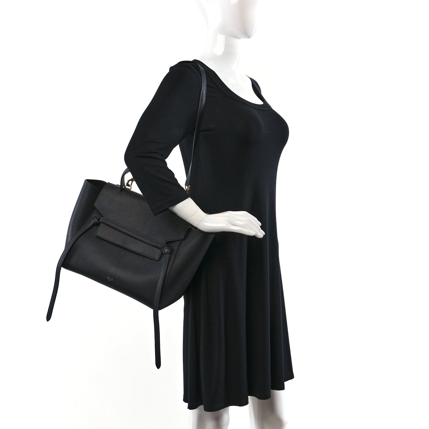 Grained Calfskin Mini Belt Bag Black