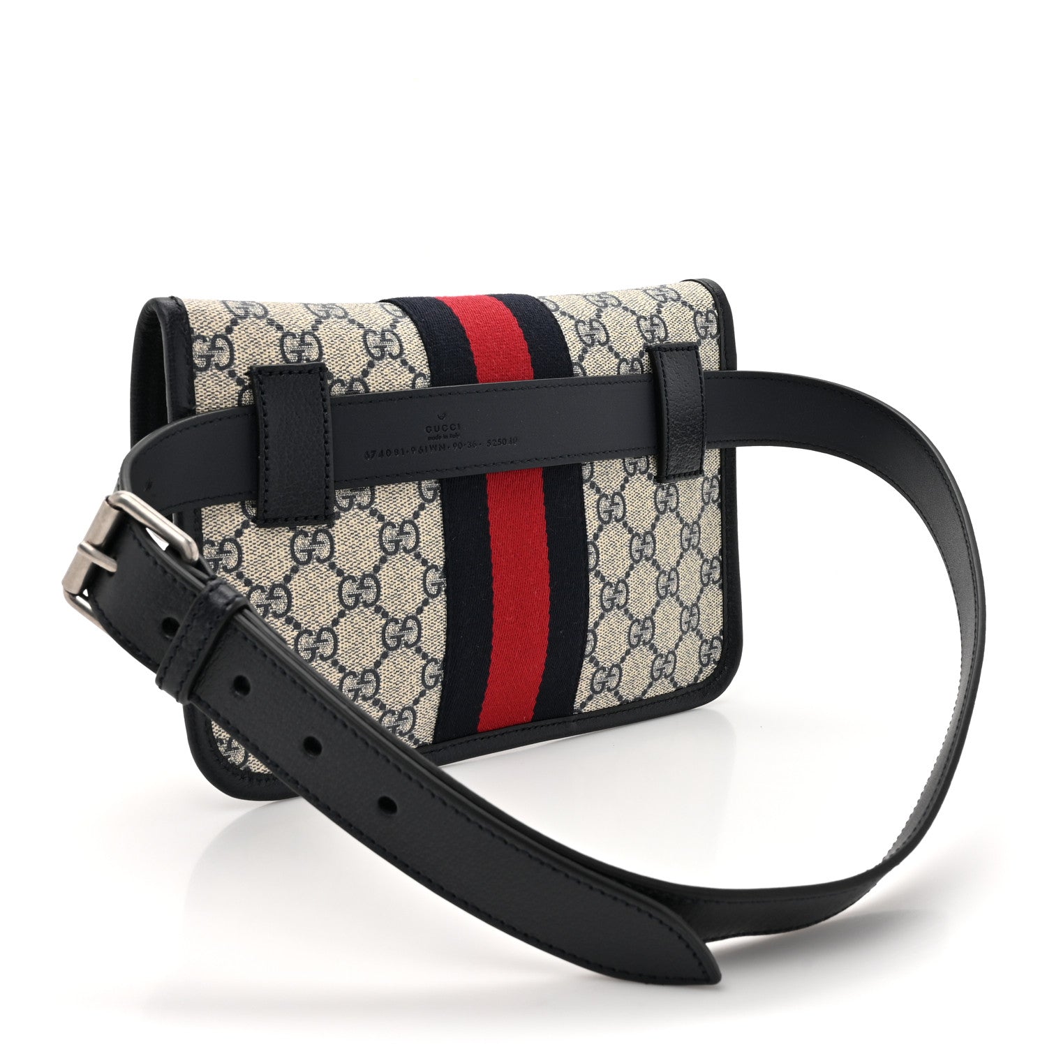 Gucci GG Supreme Monogram Web Small Ophidia Belt Bag 90 36 Beige Navy 3 of 10