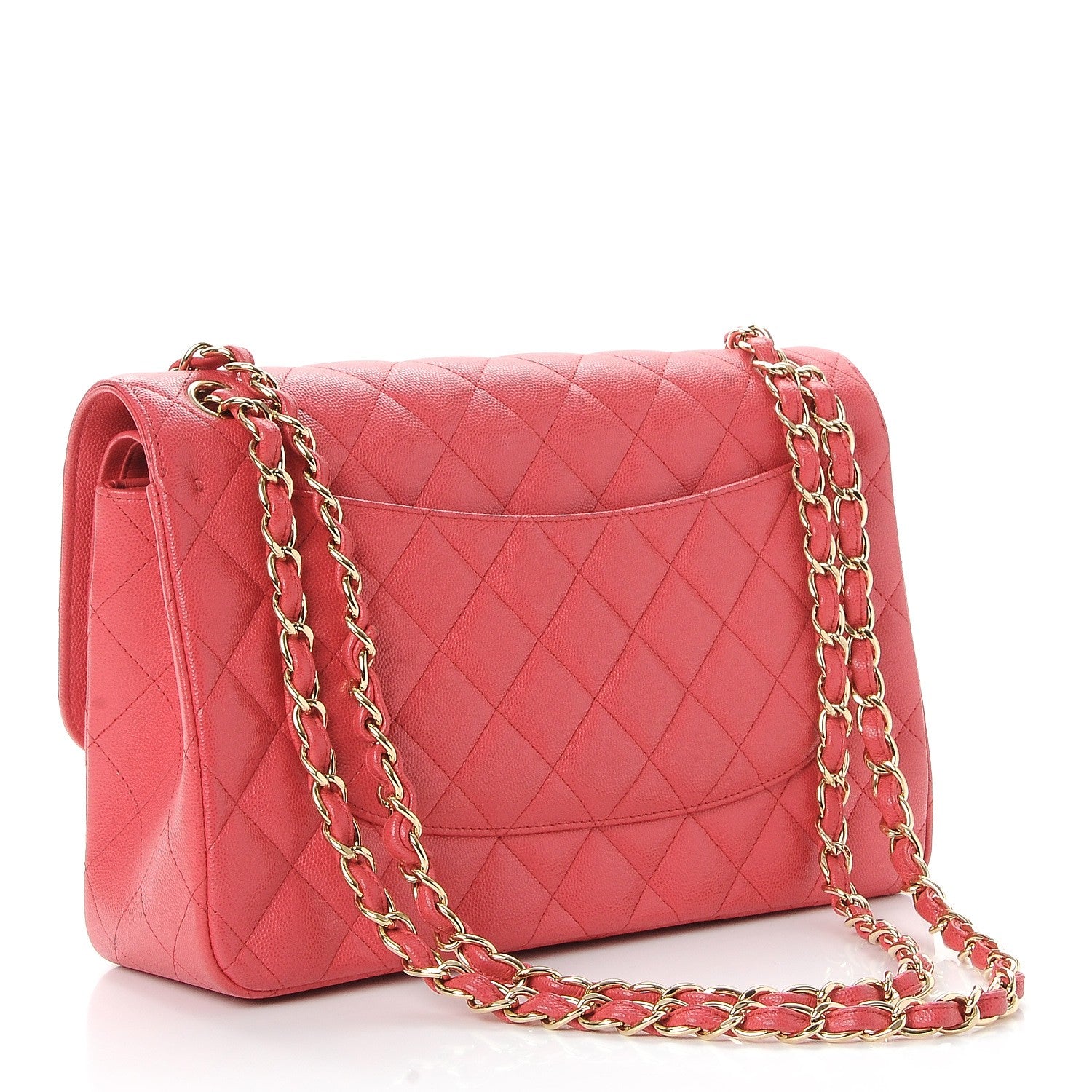 Chanel Caviar Quilted Jumbo Double Flap Dark Pink 3 of 7