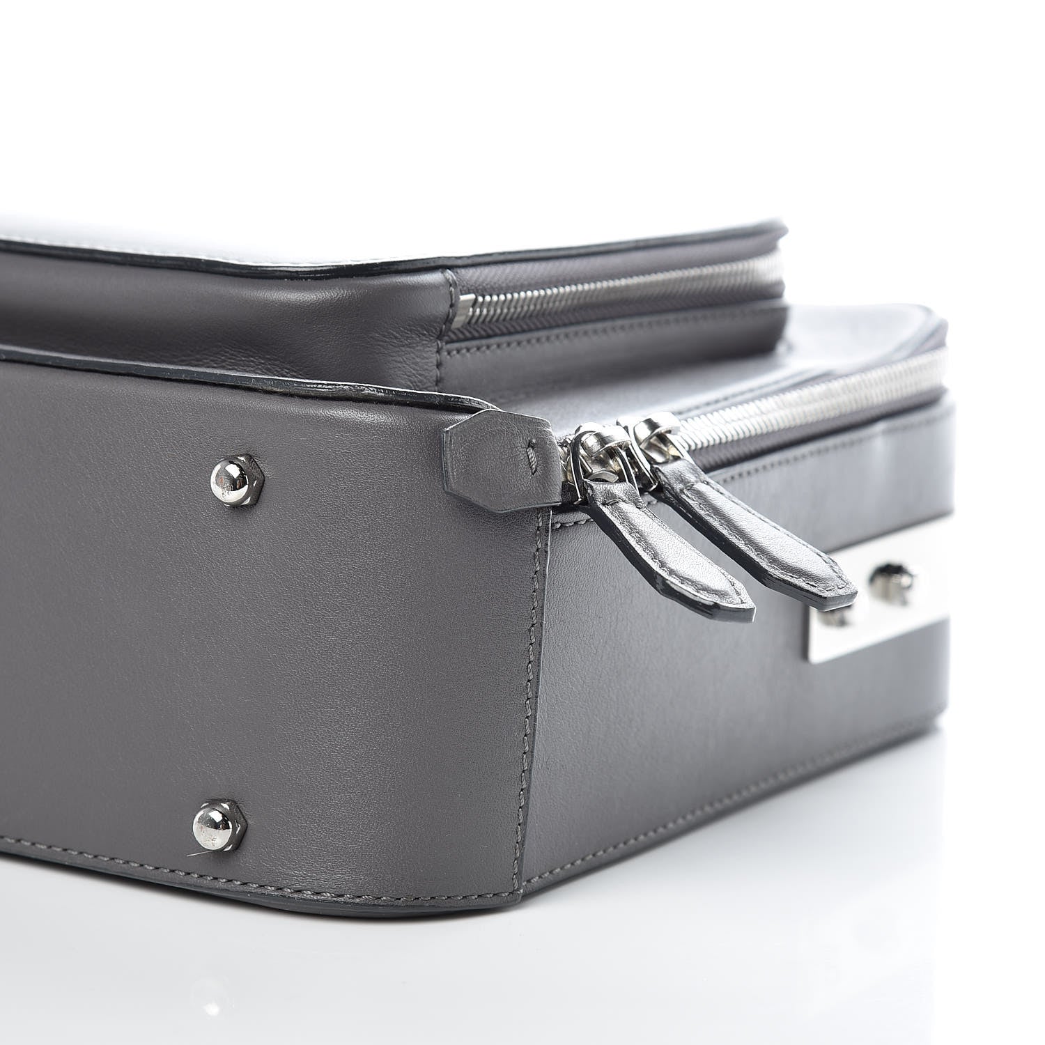 MCM Calfskin Top Handle Bag Mono Grey 10 of 10