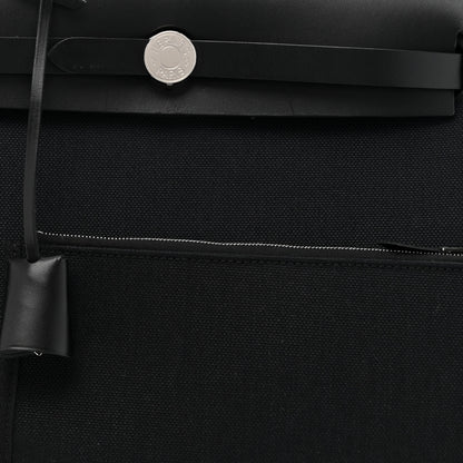Hermes Military Toile Vache Hunter Herbag Zip Retourne 31 PM Black 10 of 13