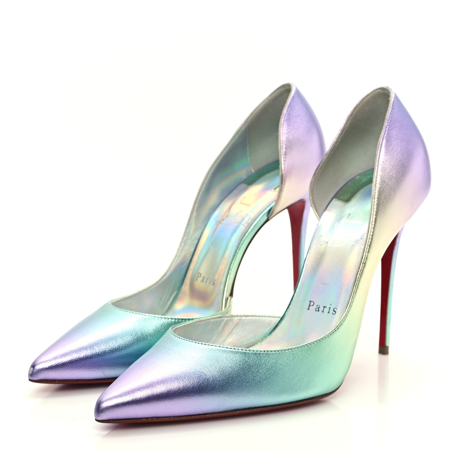 Christian Louboutin Iridescent Nappa Lam Licorne Iriza 100 Pumps 39.5 Multicolor 4 of 11