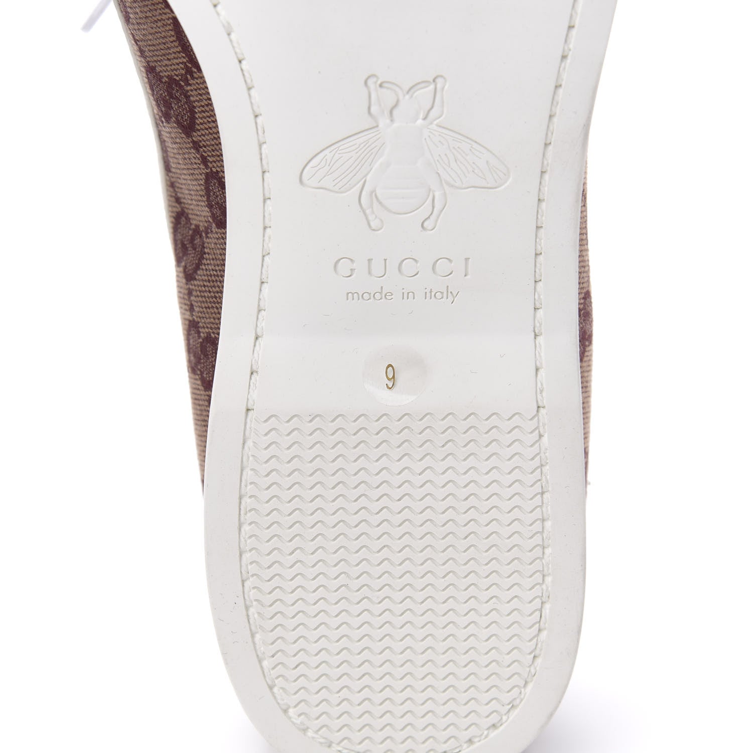 Gucci Monogram Mens Boat Shoes 9 Sahara Rubino White 7 of 10