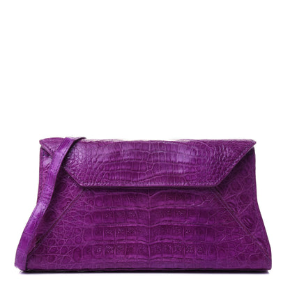 Nancy Gonzalez Crocodile Envelope Shoulder Bag Purple 1 of 4