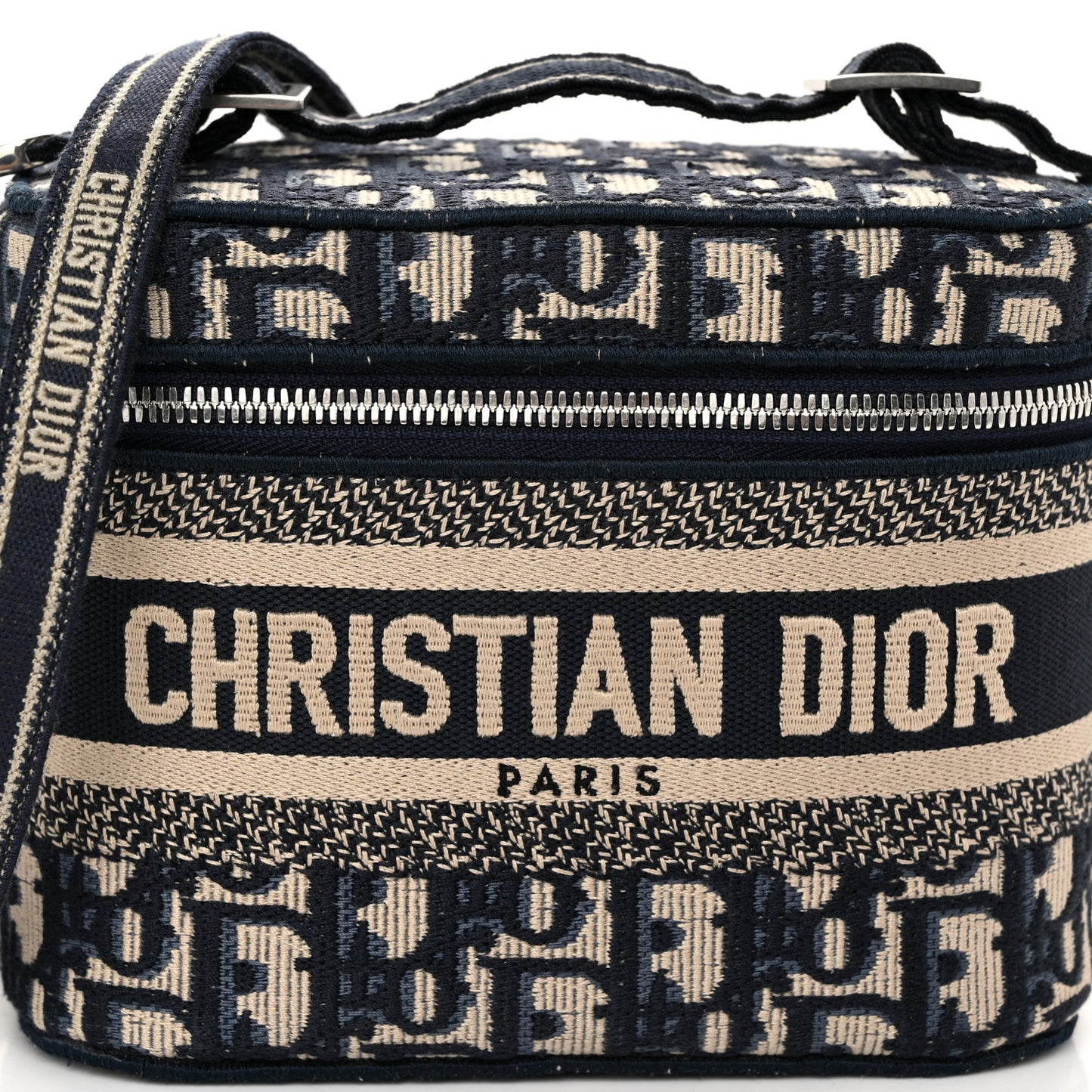 Oblique Small Diortravel Vanity Case With Shoulder Strap Blue
