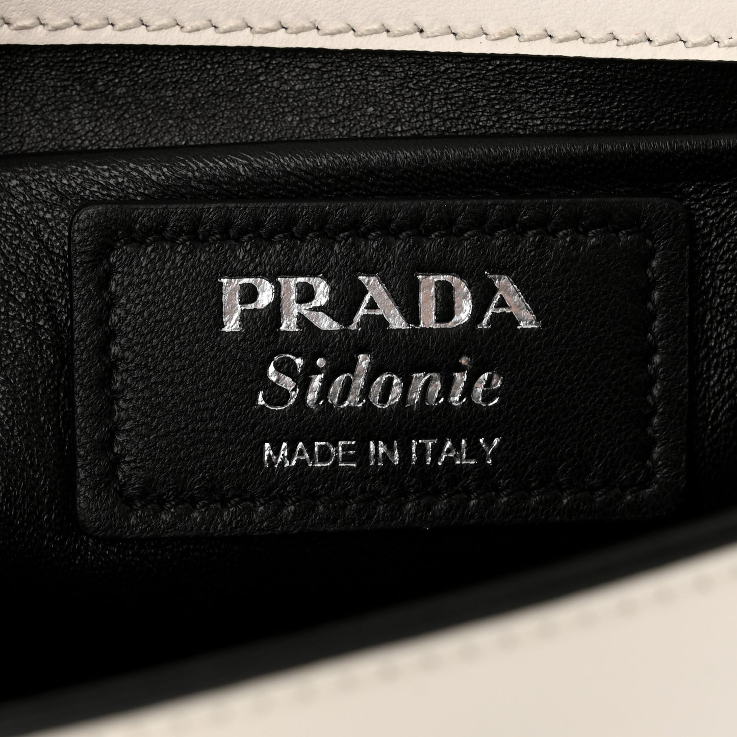 City Calfskin Small Sidonie Shoulder Bag White Black