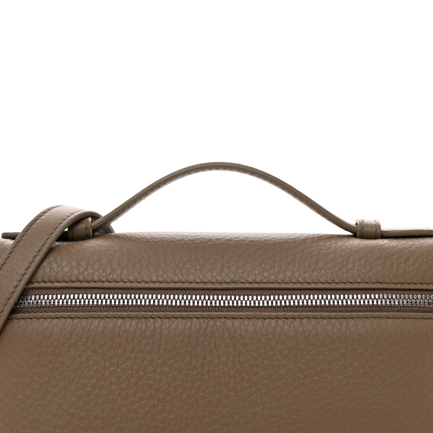 Loro Piana Grained Calfskin L19 Extra Pocket Pouch Warm Mastic 5 of 9