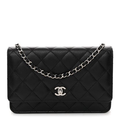 Chanel Caviar Quilted CC Turnlock Wallet On Chain WOC Black 1 of 12