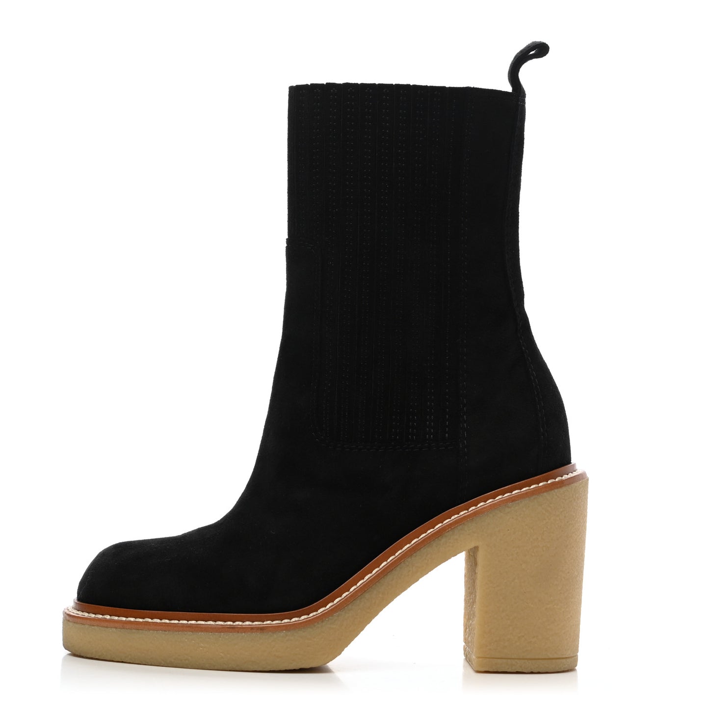 Suede Calfskin Donia 70 Ankle Boots 35.5 Black