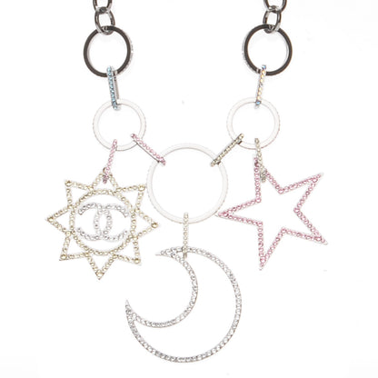 Chanel Ruthenium Crystal CC Star Moon Star Necklace 1 of 4