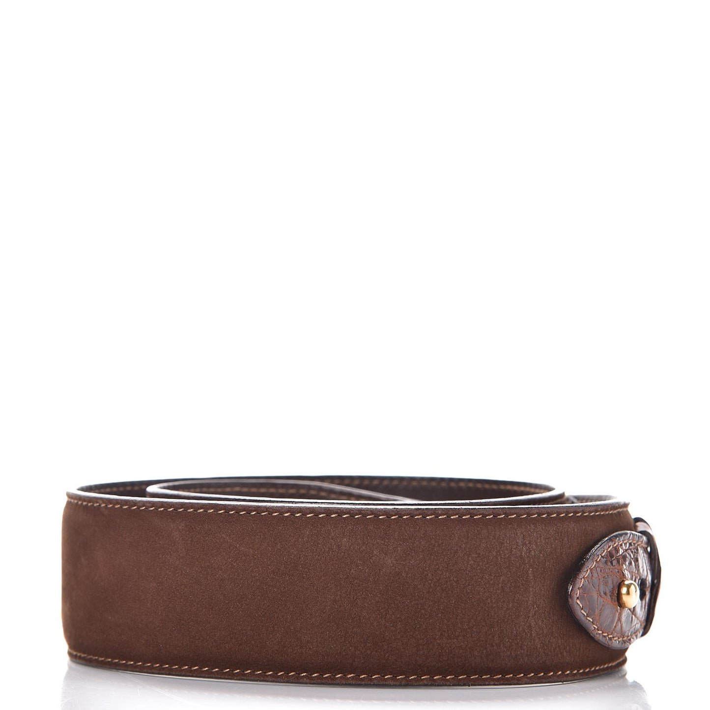 Suede Crocodile Horsebit Selleria Belt 85 34 Brown