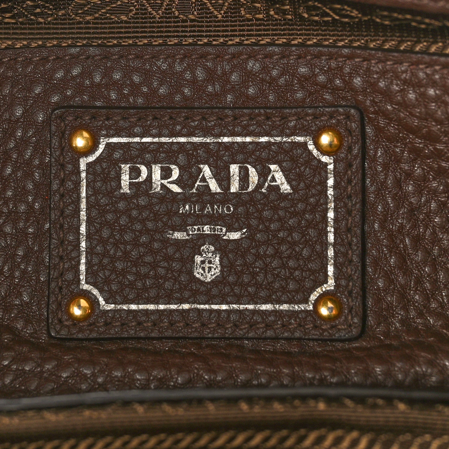 Prada Vitello Daino Shopping Satchel Dark Brown 6 of 13