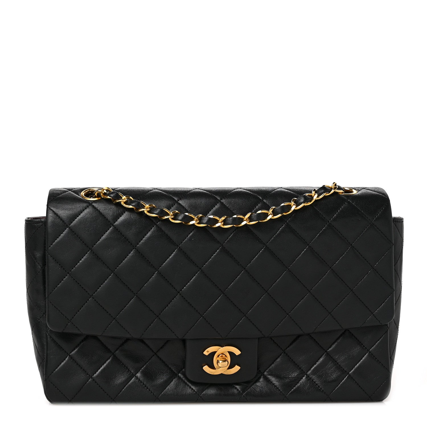 Chanel Lambskin Quilted Medium Single Flap Black 1 of 10
