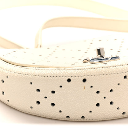 Chanel Caviar Perforated Messenger Bag White 9 of 12