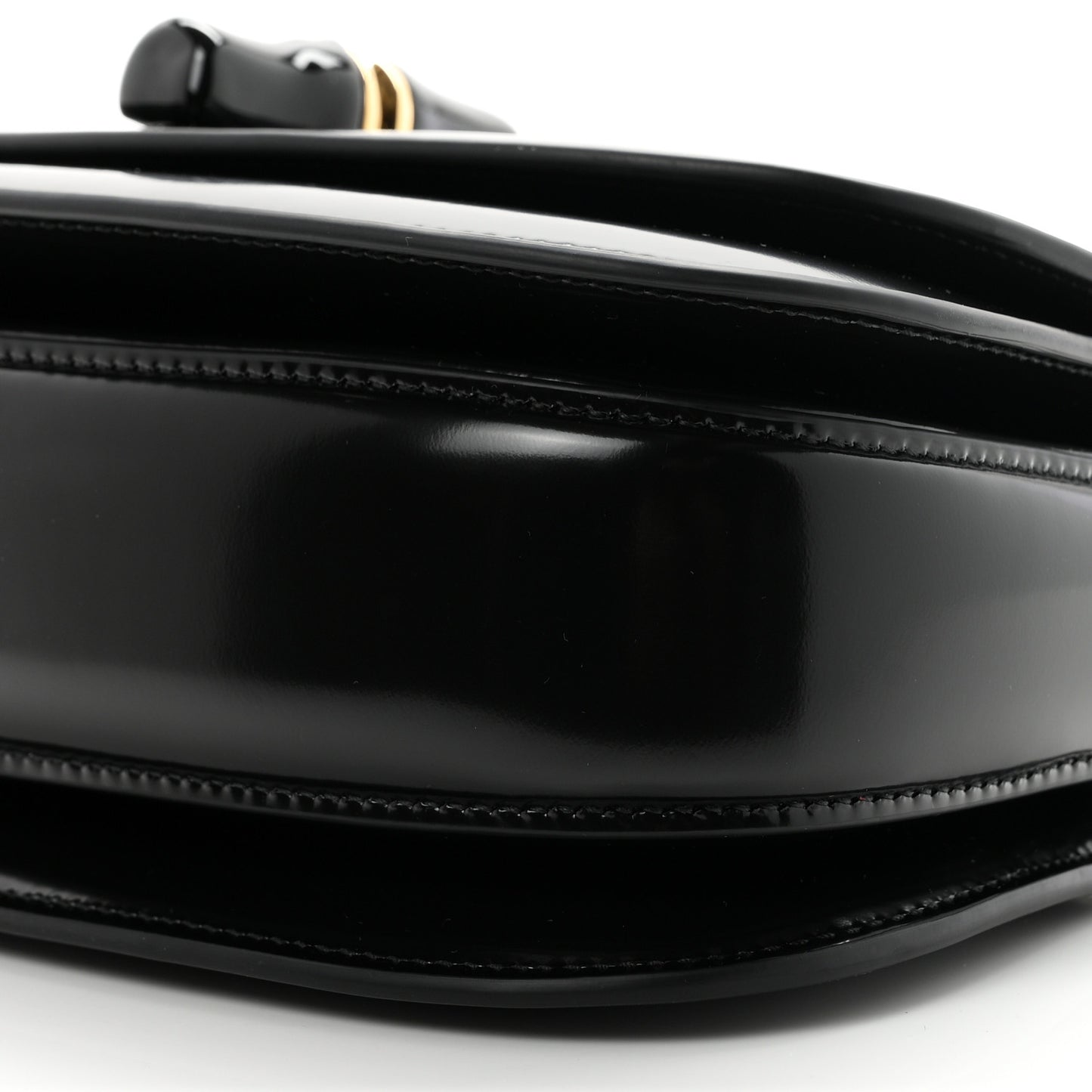 Shiny Polished Calfskin Medium Bamboo Diva Black