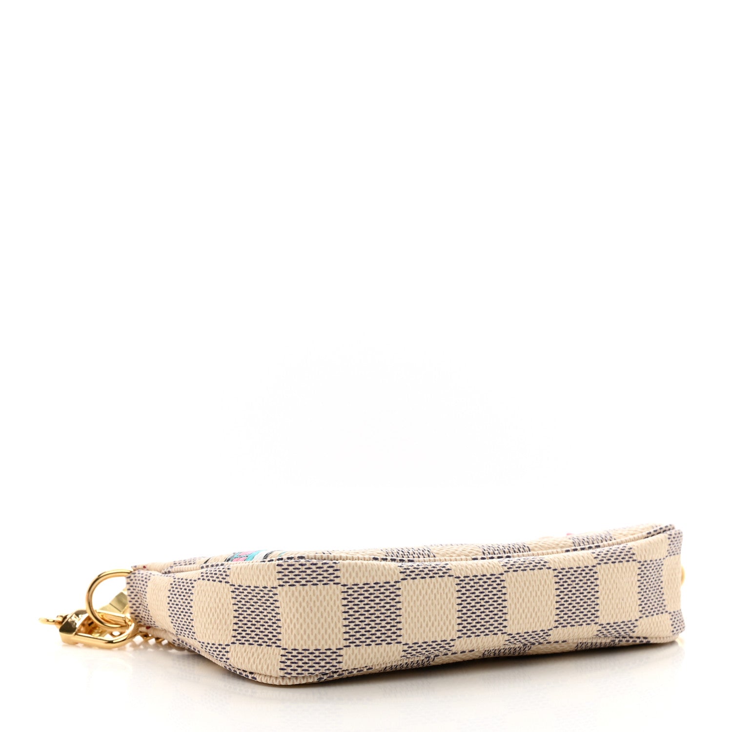 Louis Vuitton Damier Azur 2021 Christmas Animation Hollywood Mini Pochette Accessories Fuchsia 4 of 8