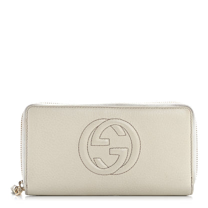 Gucci Pebbled Calfskin Soho Zip Around Wallet Off White 1 of 9