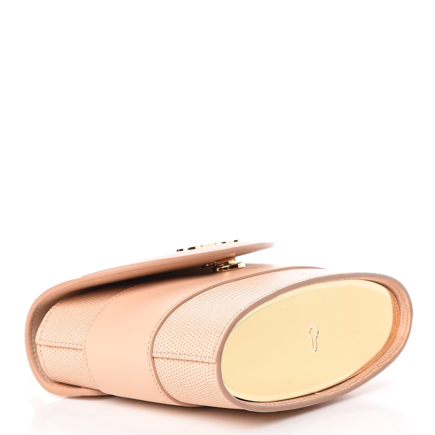 Calfskin Lizard Embossed Small Aby Lock Delicate Pink