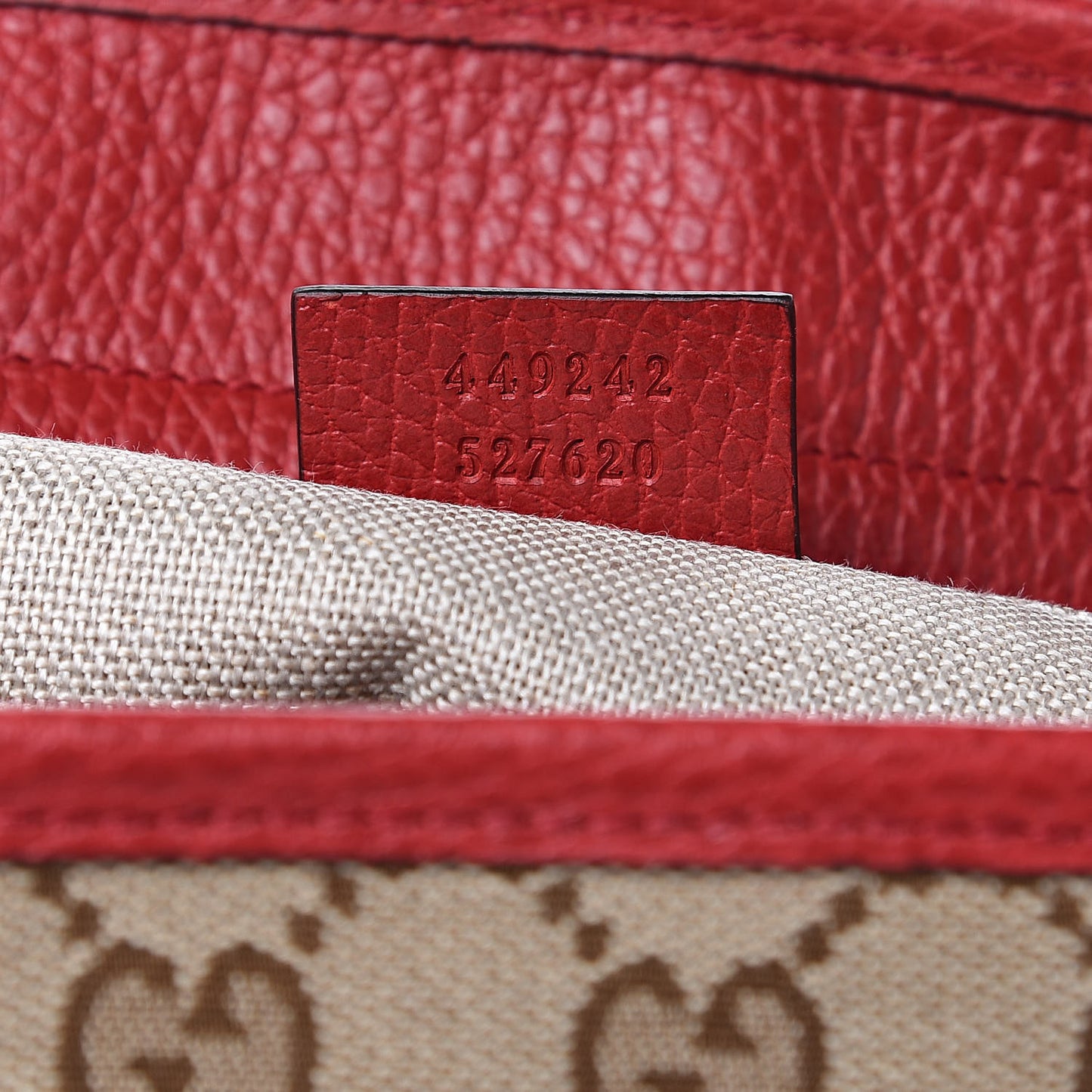 Monogram Bree Zippered Tote Beige Red