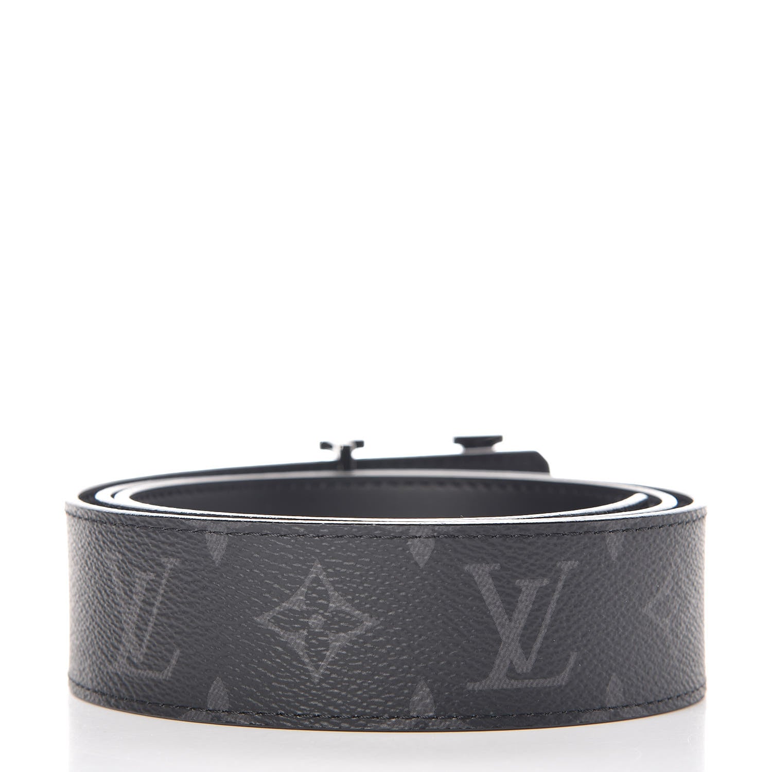 Louis Vuitton Monogram Eclipse Taigarama 40mm LV Initiales Reversible Belt 90 36 Black 3 of 6