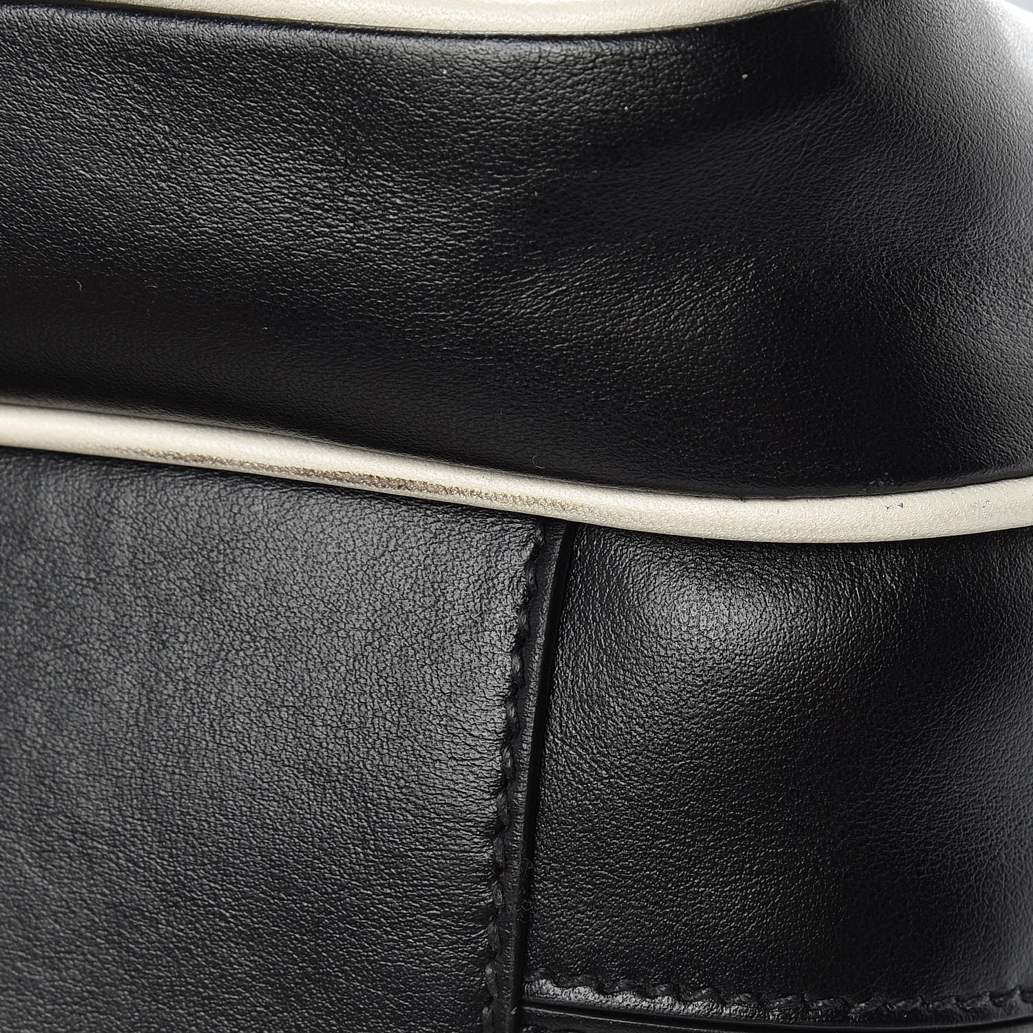 Prada Vitello Bi-Color Crossbody Black Talco 10 of 14