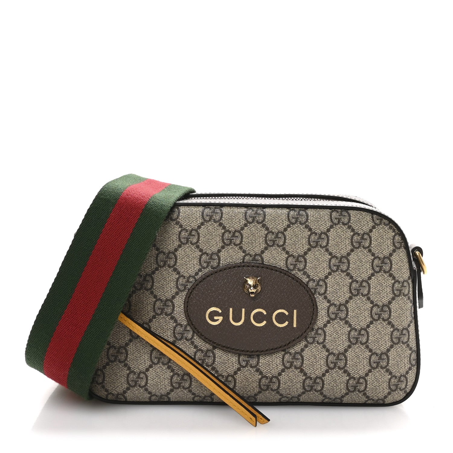 Gucci GG Supreme Monogram Web Neo Vintage Shoulder Bag Beige New Acero Crop 1 of 11