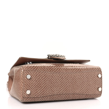 Jimmy Choo Calfskin Lizard Embossed Small Cheri Top Handle Bag Beige 4 of 8
