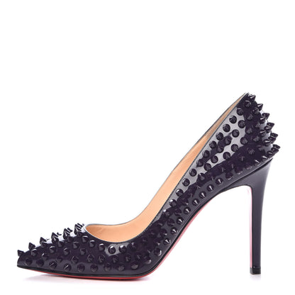 Christian Louboutin Patent Pigalle Spikes 100 Pumps 37.5 Iris 1 of 14